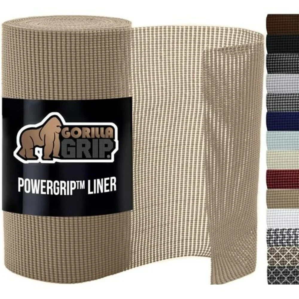 Gorilla Grip Drawer Shelf Liner Non Adhesive Grip Cabinet Mat 12x20 Beige